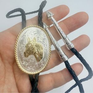 Montana Silversmiths Engraved Silver Bolo Tie